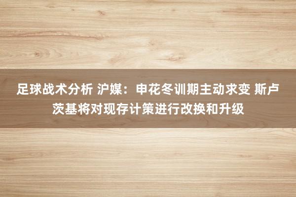 足球战术分析 沪媒：申花冬训期主动求变 斯卢茨基将对现存计策进行改换和升级