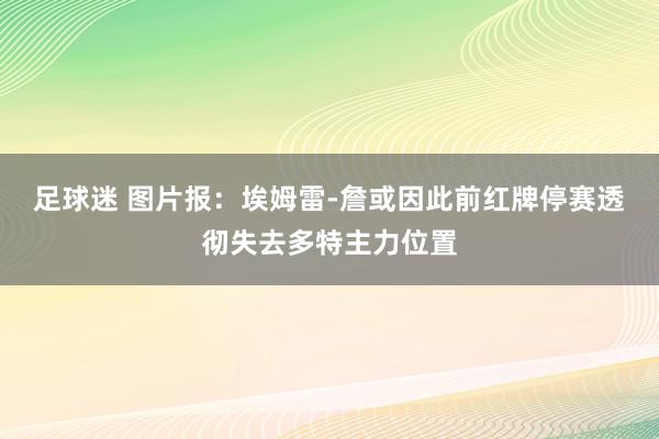 足球迷 图片报：埃姆雷-詹或因此前红牌停赛透彻失去多特主力位置