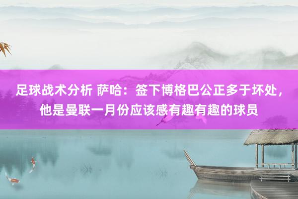 足球战术分析 萨哈：签下博格巴公正多于坏处，他是曼联一月份应该感有趣有趣的球员